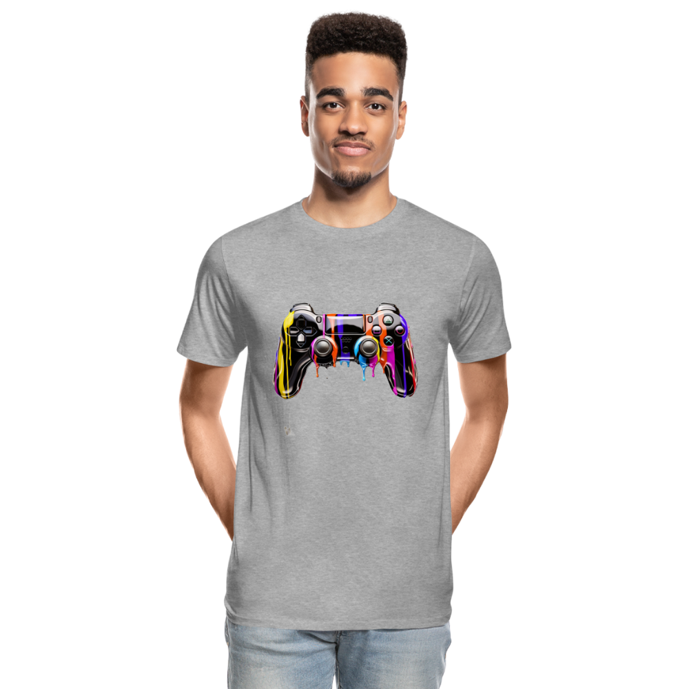 Controller Grafitti - Männer Premium Bio T-Shirt - Grau meliert