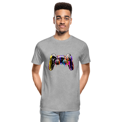 Controller Grafitti - Männer Premium Bio T-Shirt - Grau meliert