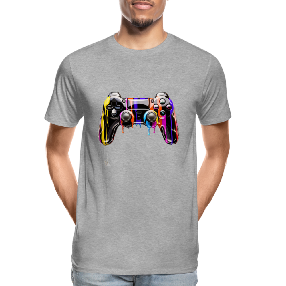 Controller Grafitti - Männer Premium Bio T-Shirt - Grau meliert