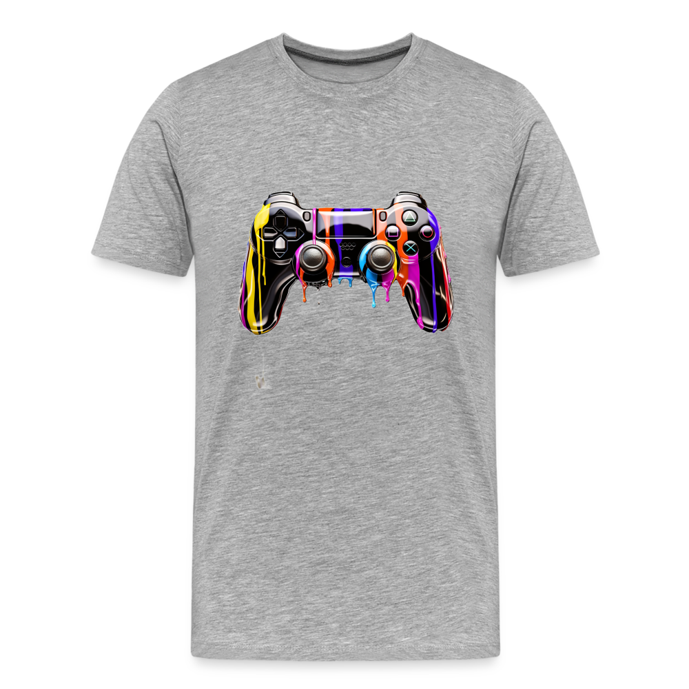 Controller Grafitti - Männer Premium Bio T-Shirt - Grau meliert