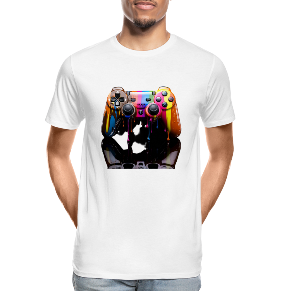 Controller Grafitti - Männer Premium Bio T-Shirt - Weiß