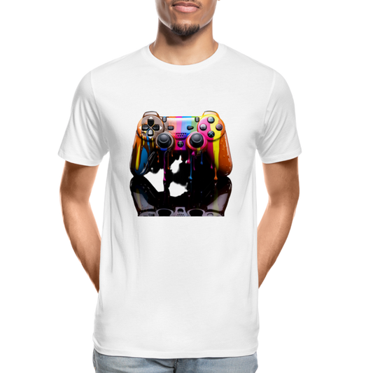 Controller Grafitti - Männer Premium Bio T-Shirt - Weiß