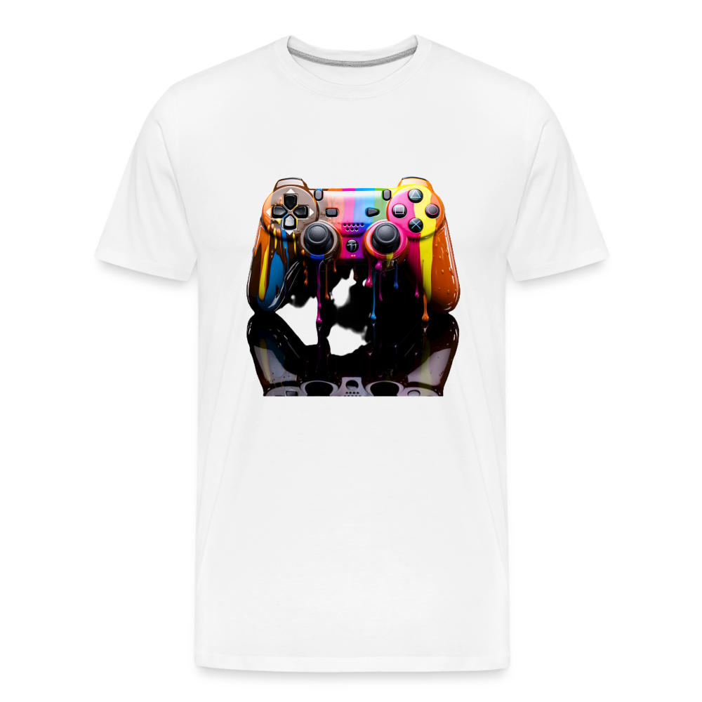 Controller Grafitti - Männer Premium Bio T-Shirt - Weiß