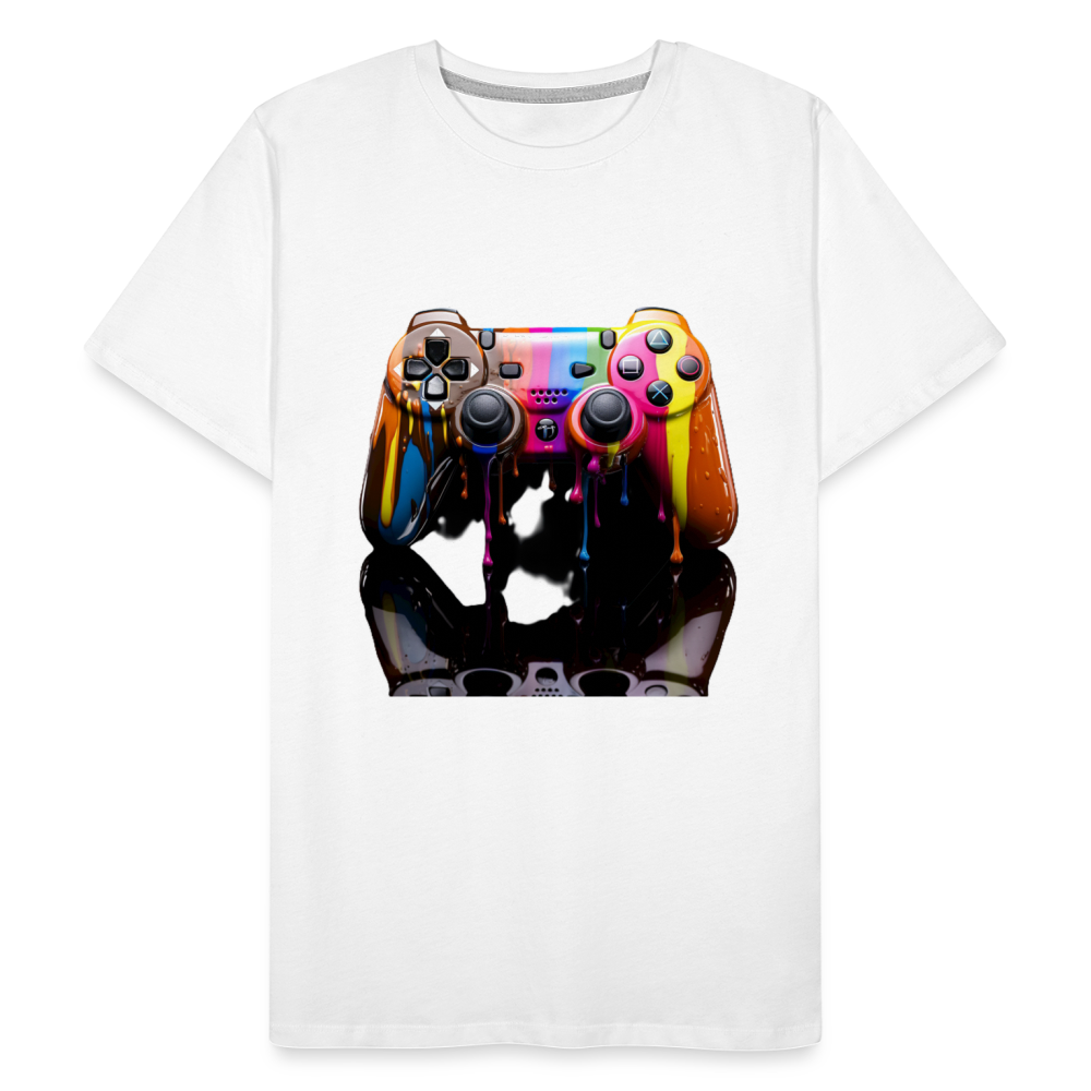 Controller Grafitti - Männer Premium Bio T-Shirt - Weiß