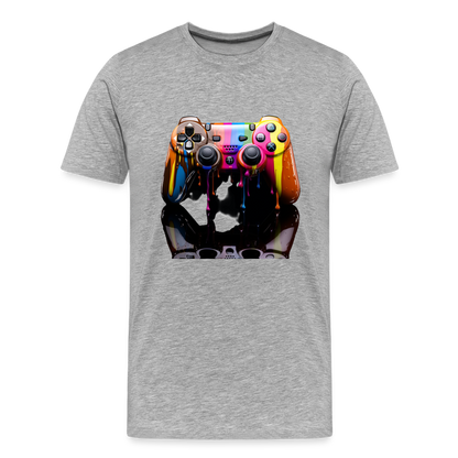 Controller Grafitti - Männer Premium Bio T-Shirt - Grau meliert