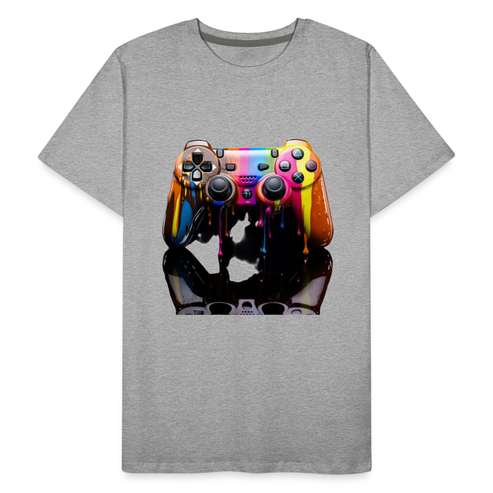 Controller Grafitti - Männer Premium Bio T-Shirt - Grau meliert