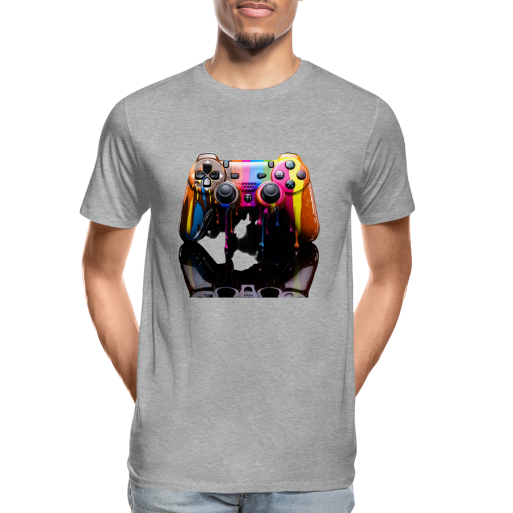 Controller Grafitti - Männer Premium Bio T-Shirt - Grau meliert