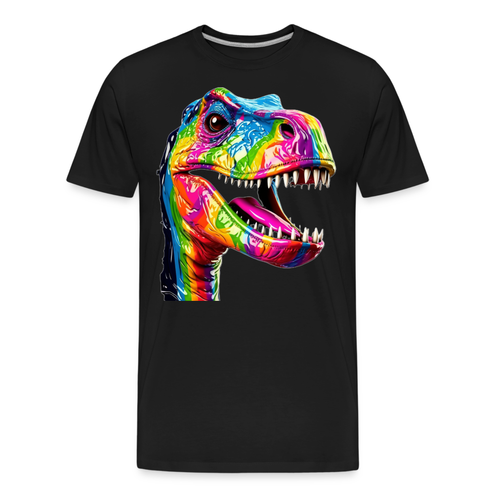 T-Rex Grafitti - Männer Premium Bio T-Shirt - Schwarz