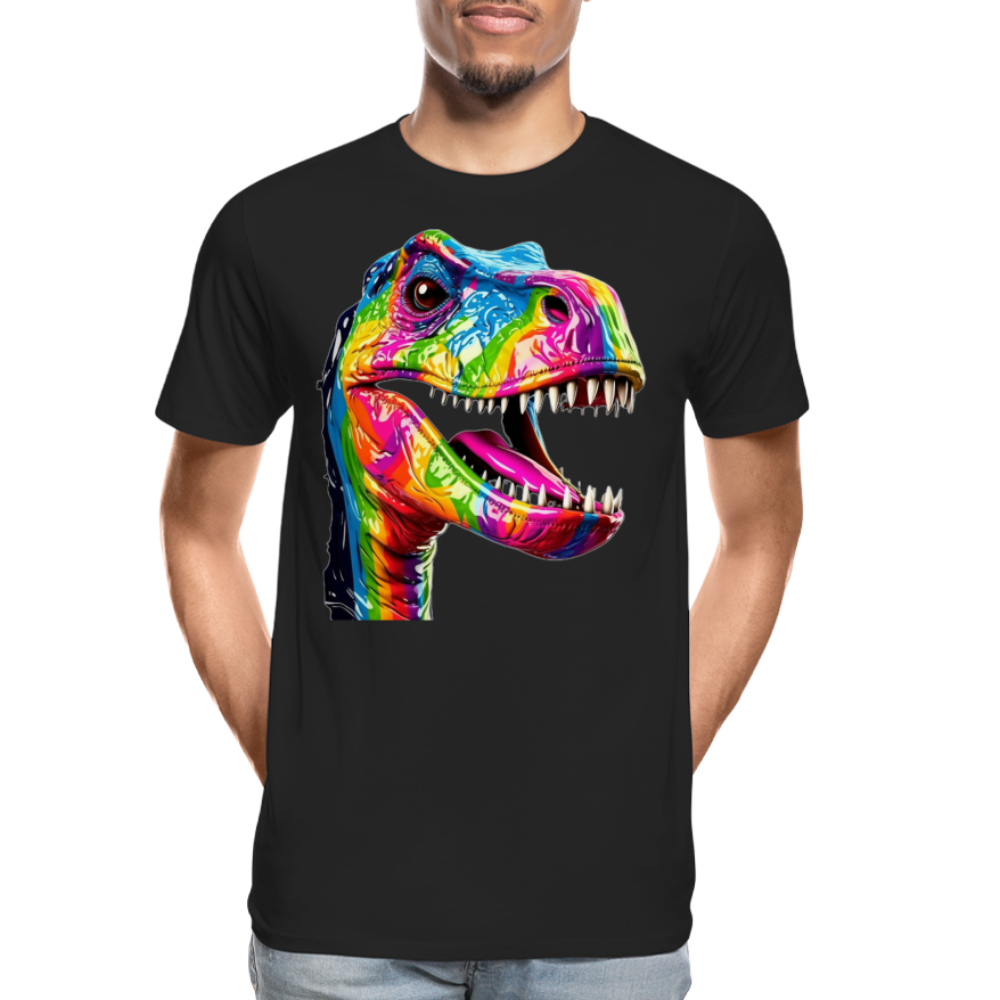 T-Rex Grafitti - Männer Premium Bio T-Shirt - Schwarz