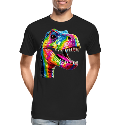 T-Rex Grafitti - Männer Premium Bio T-Shirt - Schwarz