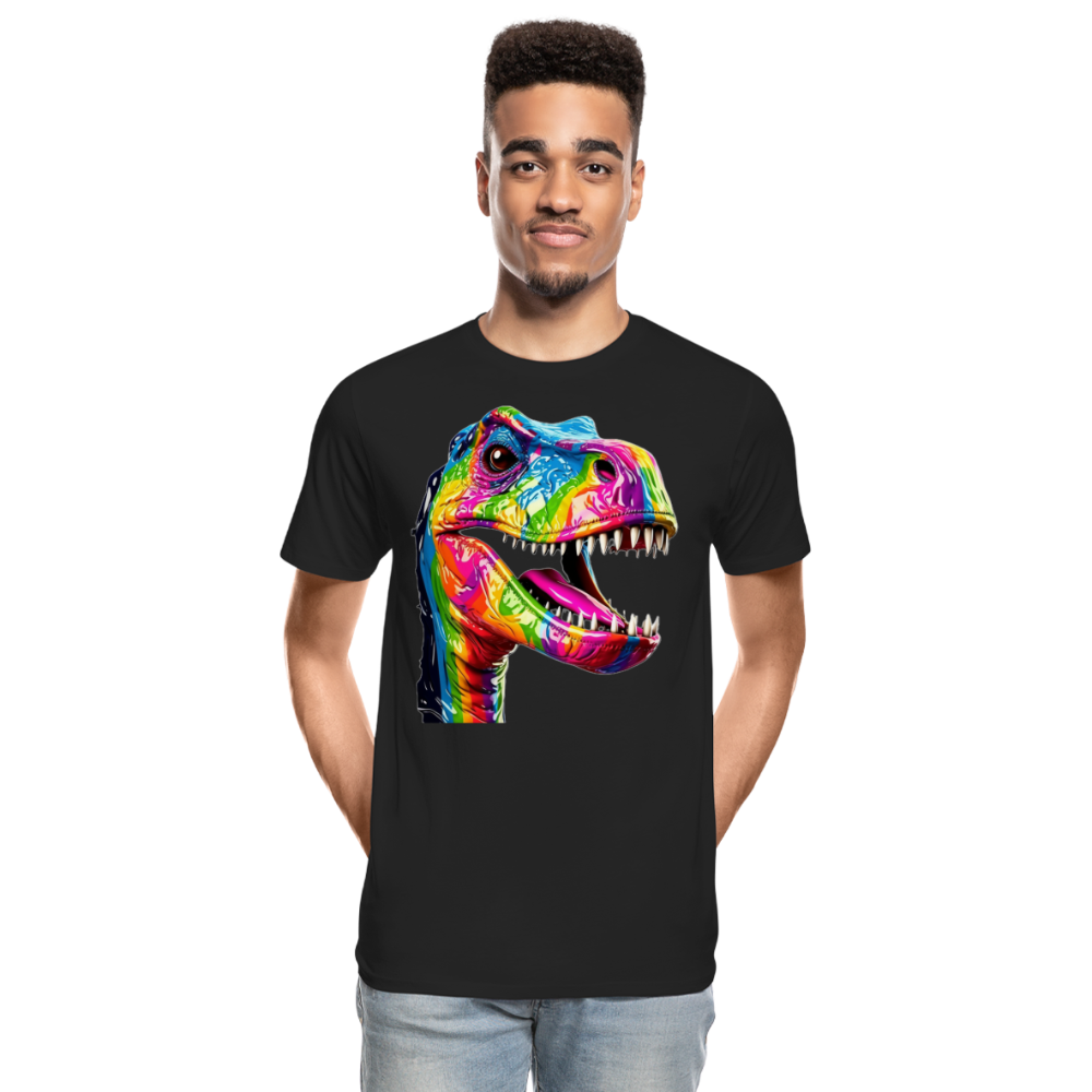 T-Rex Grafitti - Männer Premium Bio T-Shirt - Schwarz