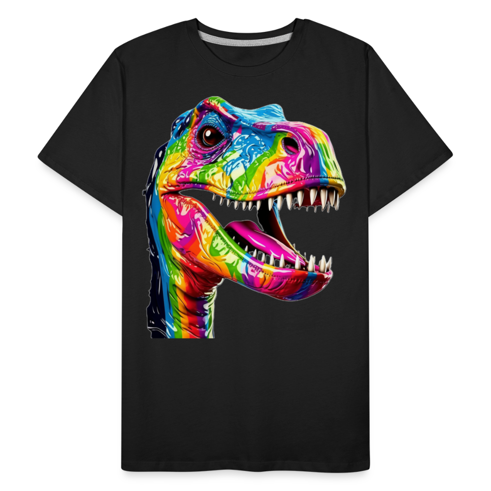 T-Rex Grafitti - Männer Premium Bio T-Shirt - Schwarz