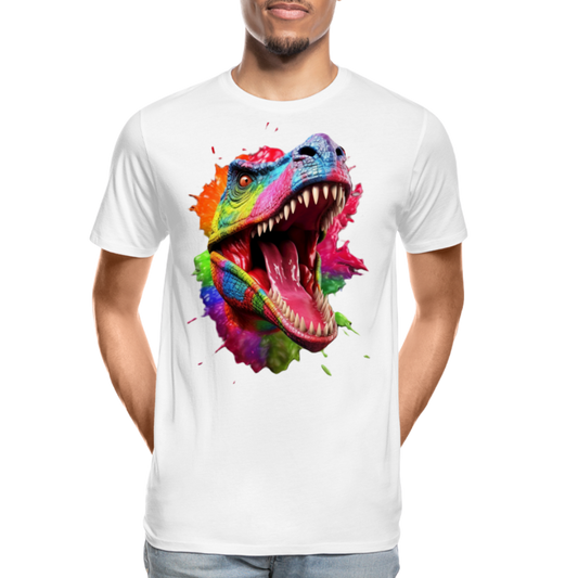 T-Rex Grafitti - Männer Premium Bio T-Shirt - Weiß