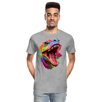 T-Rex Grafitti - Männer Premium Bio T-Shirt - Grau meliert