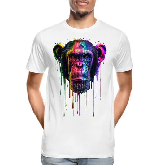 Schimpanse Grafitti - Männer Premium Bio T-Shirt - Weiß