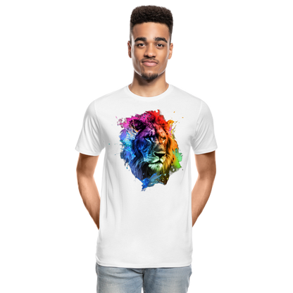 Löwe Grafitti - Männer Premium Bio T-Shirt - Weiß