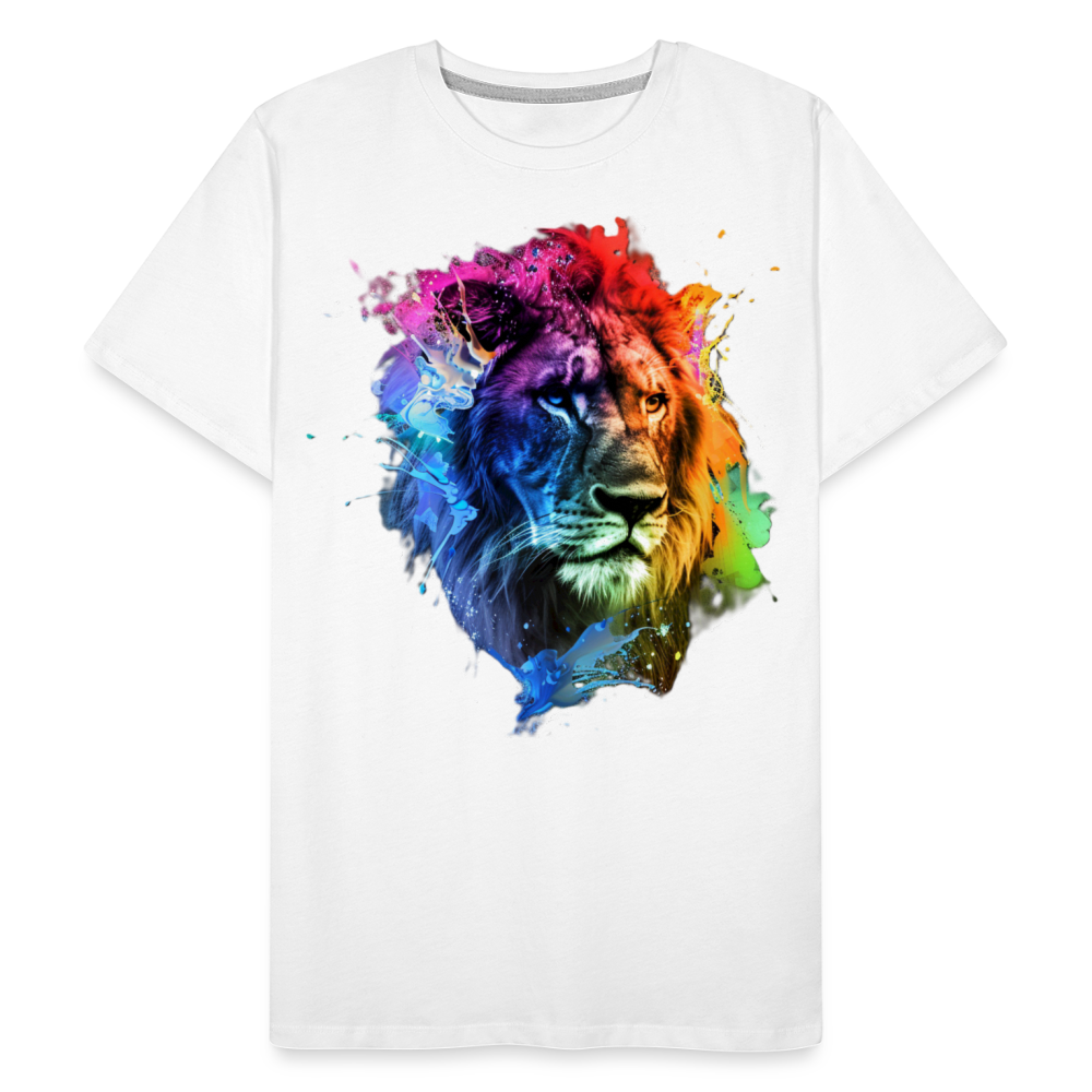 Löwe Grafitti - Männer Premium Bio T-Shirt - Weiß