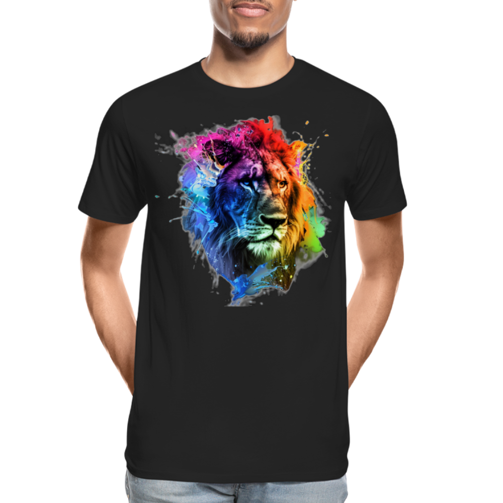 Löwe Grafitti - Männer Premium Bio T-Shirt - Schwarz