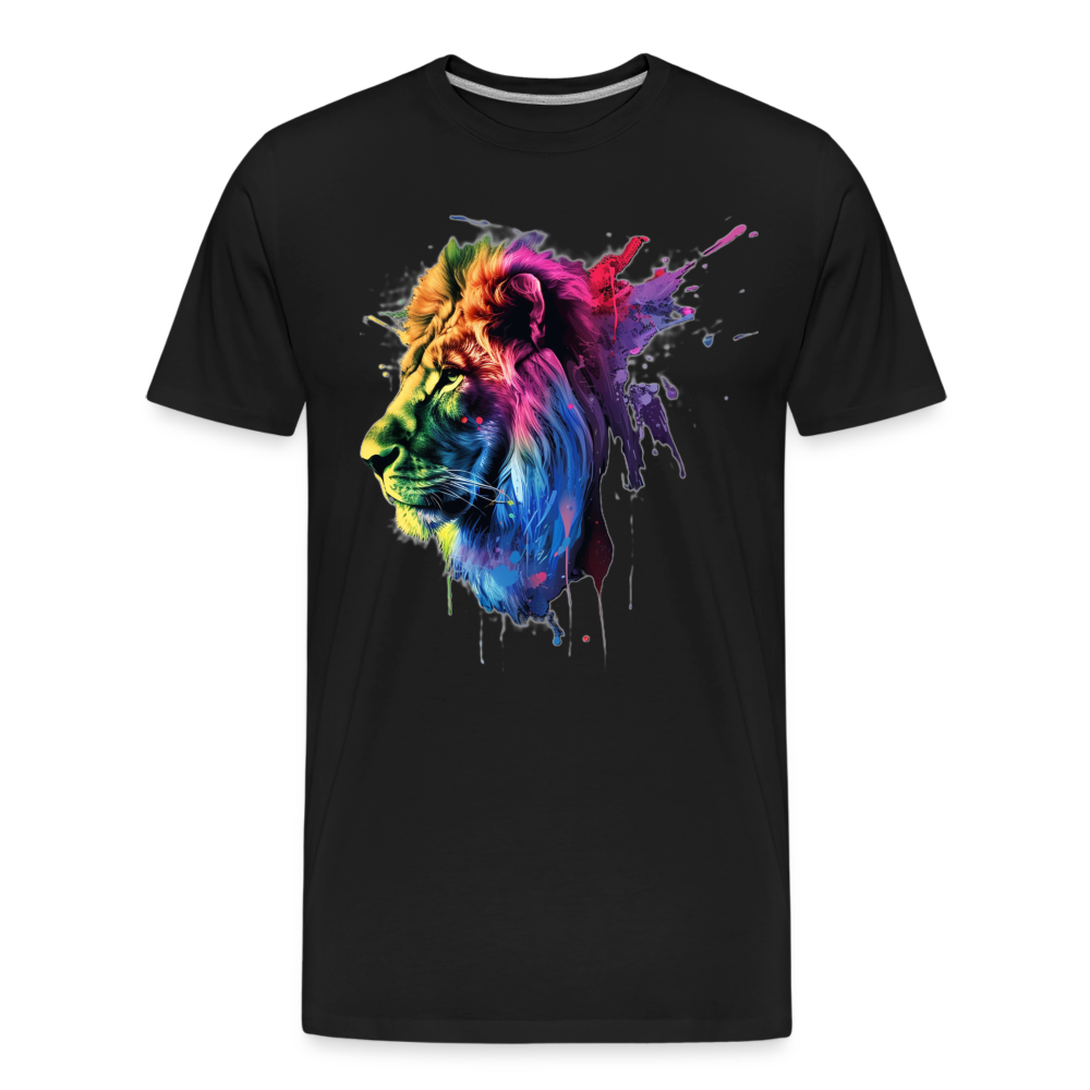 Löwe Grafitti - Männer Premium Bio T-Shirt - Schwarz