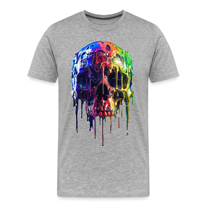 Skull Grafitti - Männer Premium Bio T-Shirt - Grau meliert