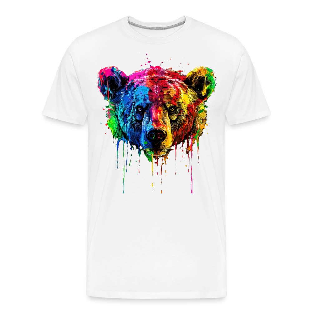 Grizzly Grafitti - Männer Premium Bio T-Shirt - Weiß