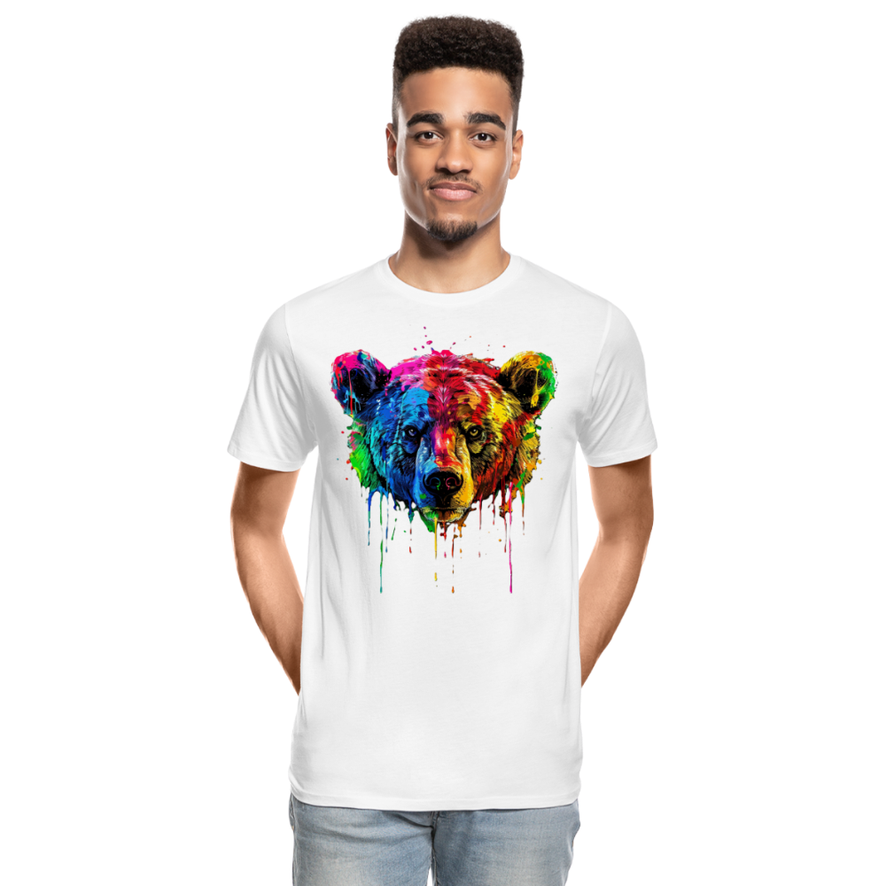 Grizzly Grafitti - Männer Premium Bio T-Shirt - Weiß