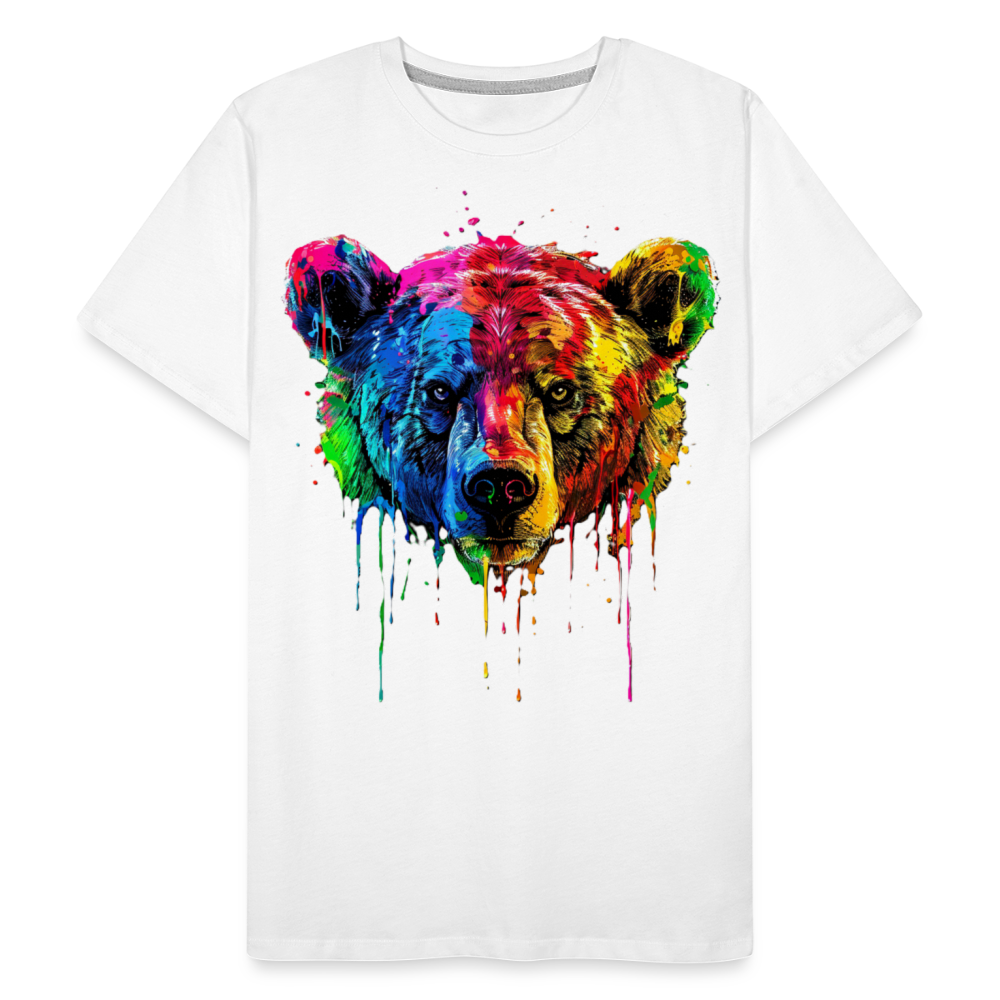 Grizzly Grafitti - Männer Premium Bio T-Shirt - Weiß