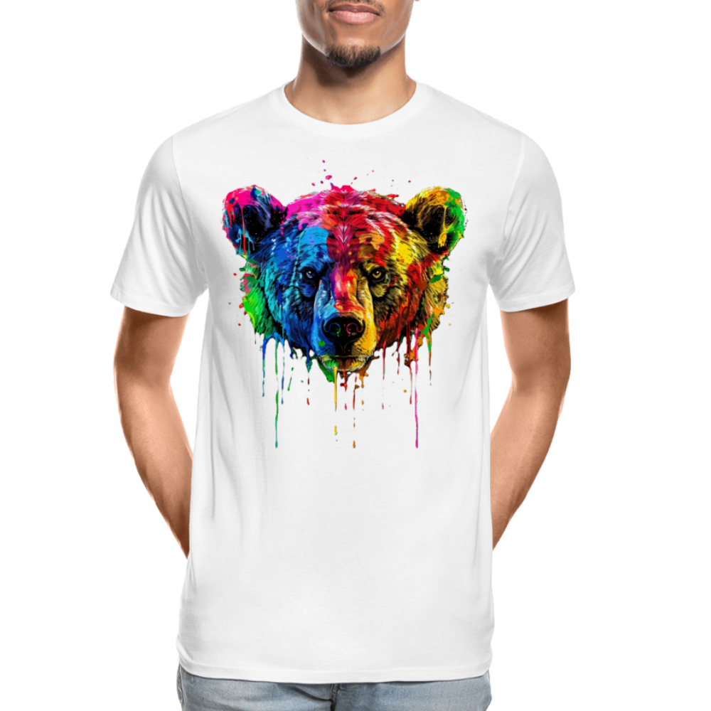 Grizzly Grafitti - Männer Premium Bio T-Shirt - Weiß