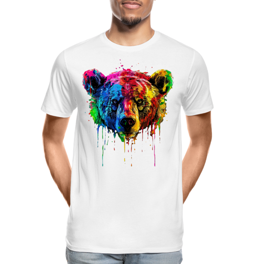 Grizzly Grafitti - Männer Premium Bio T-Shirt - Weiß