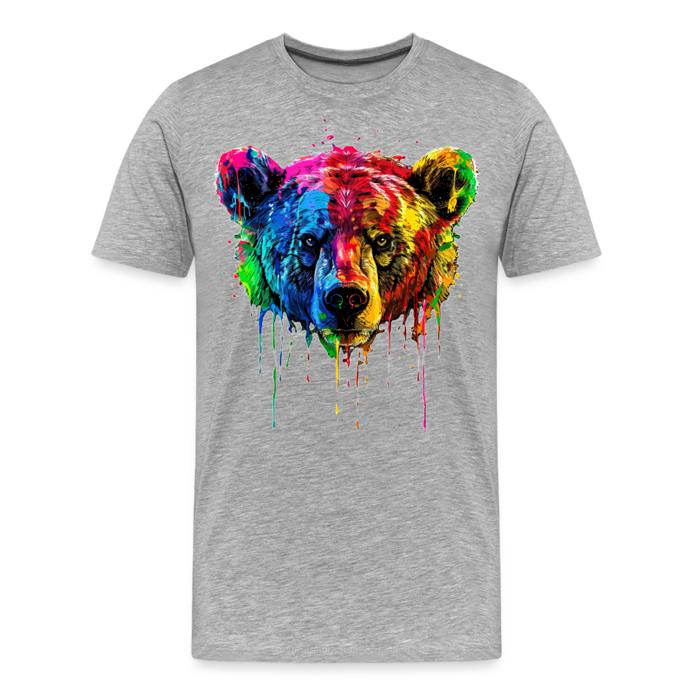 Grizzly Grafitti - Männer Premium Bio T-Shirt - Grau meliert