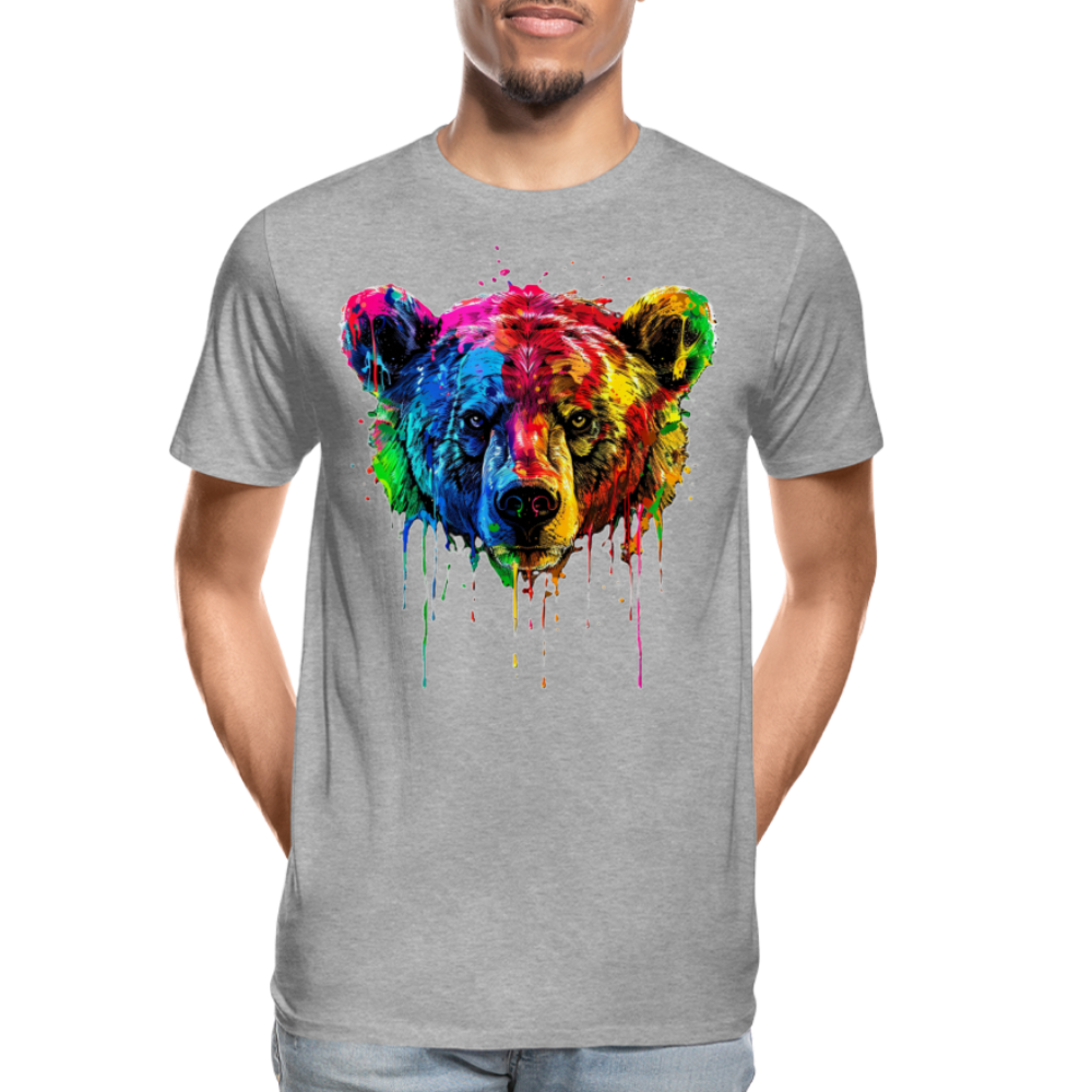 Grizzly Grafitti - Männer Premium Bio T-Shirt - Grau meliert