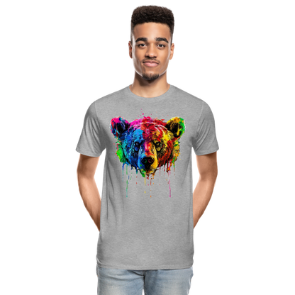 Grizzly Grafitti - Männer Premium Bio T-Shirt - Grau meliert