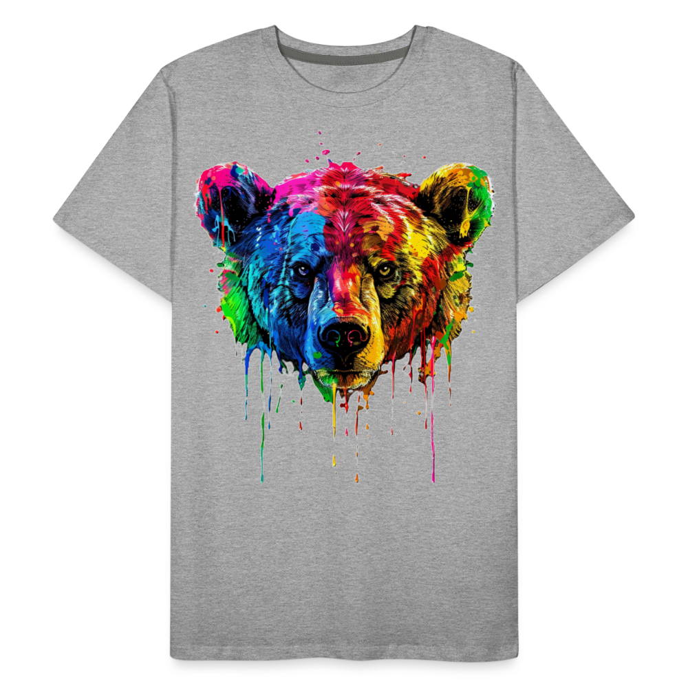 Grizzly Grafitti - Männer Premium Bio T-Shirt - Grau meliert