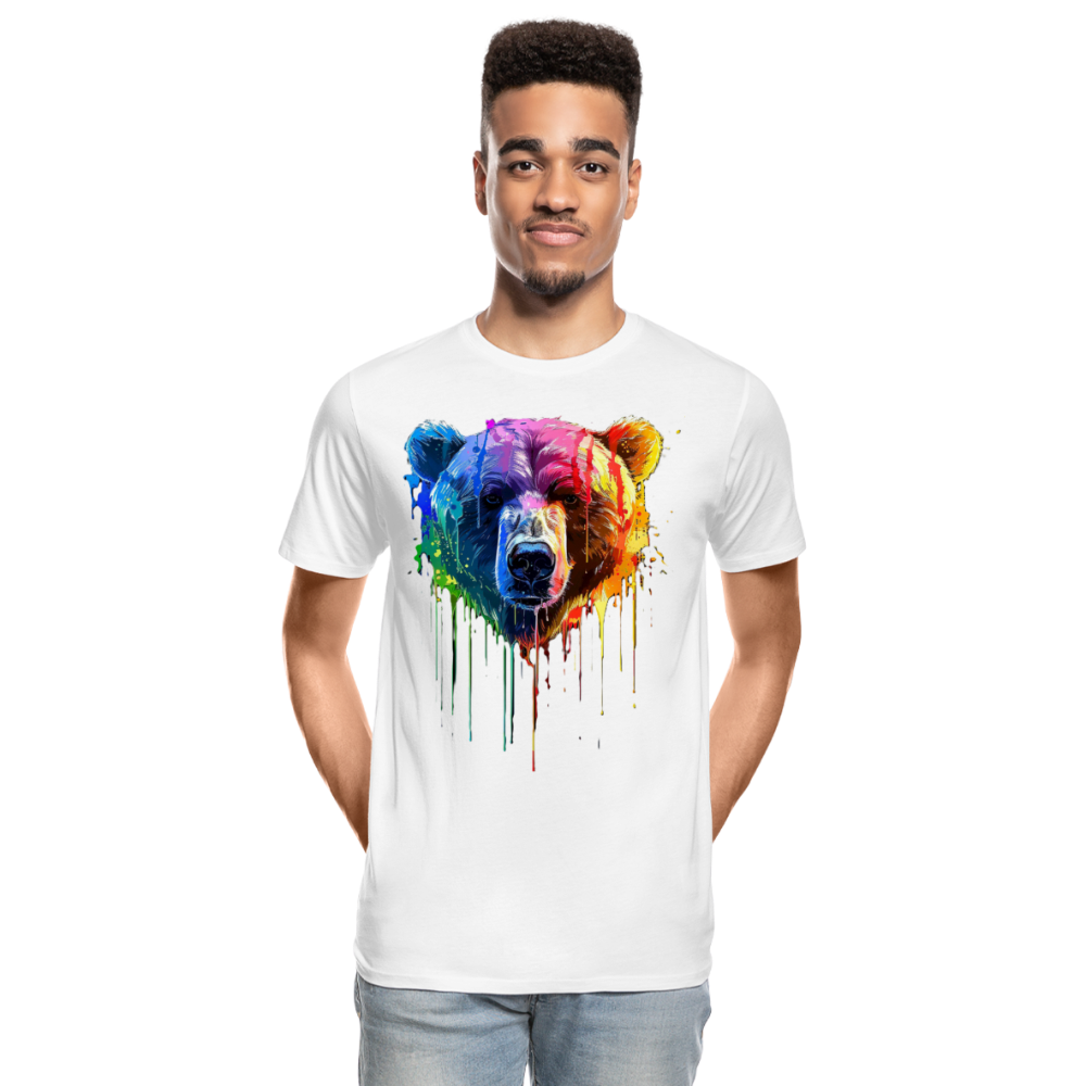 Grizzly Grafitti - Männer Premium Bio T-Shirt - Weiß