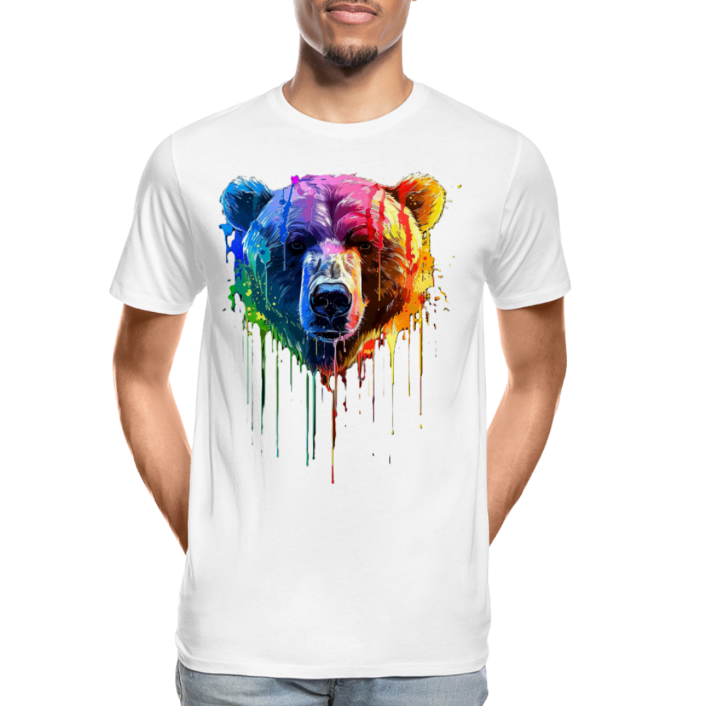 Grizzly Grafitti - Männer Premium Bio T-Shirt - Weiß