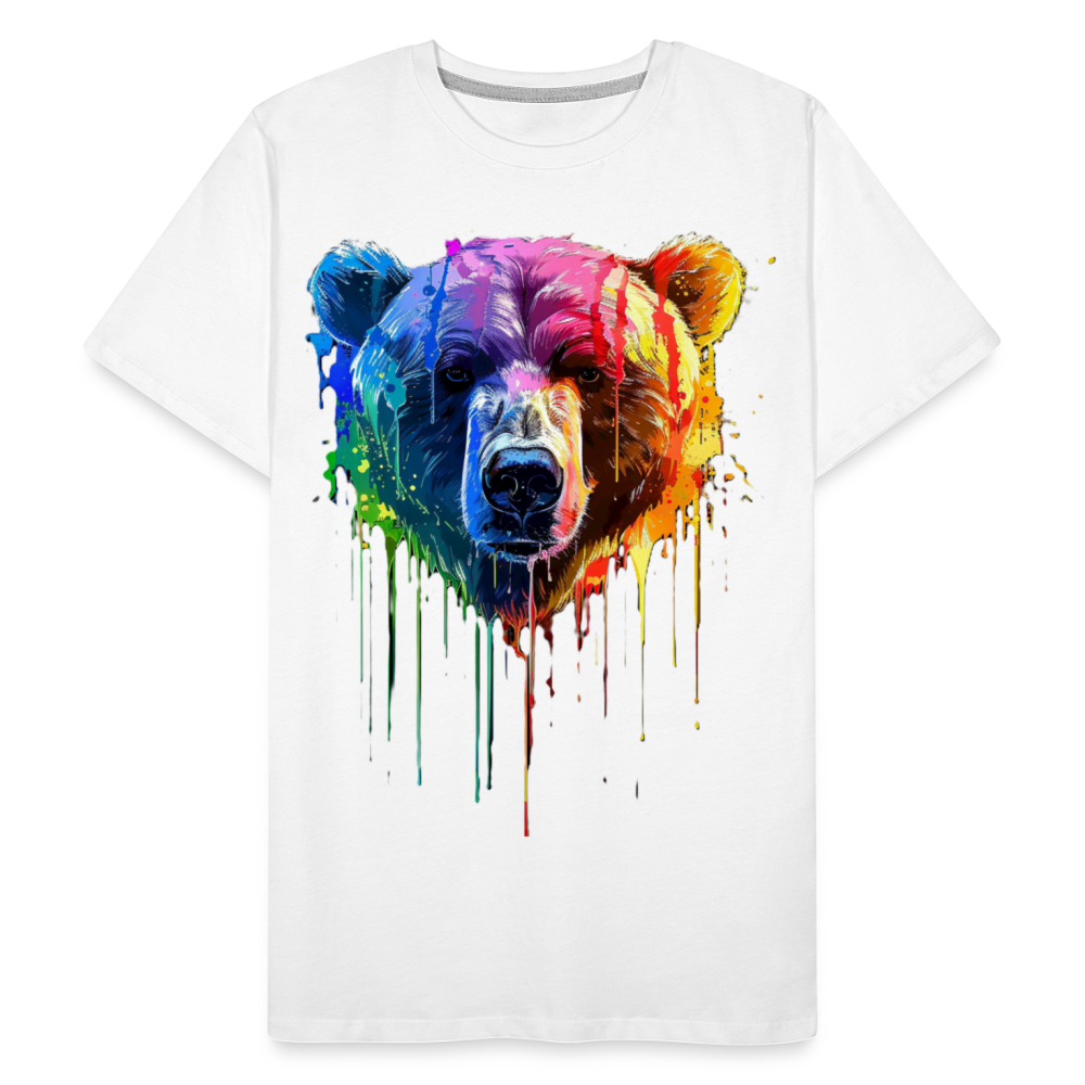 Grizzly Grafitti - Männer Premium Bio T-Shirt - Weiß