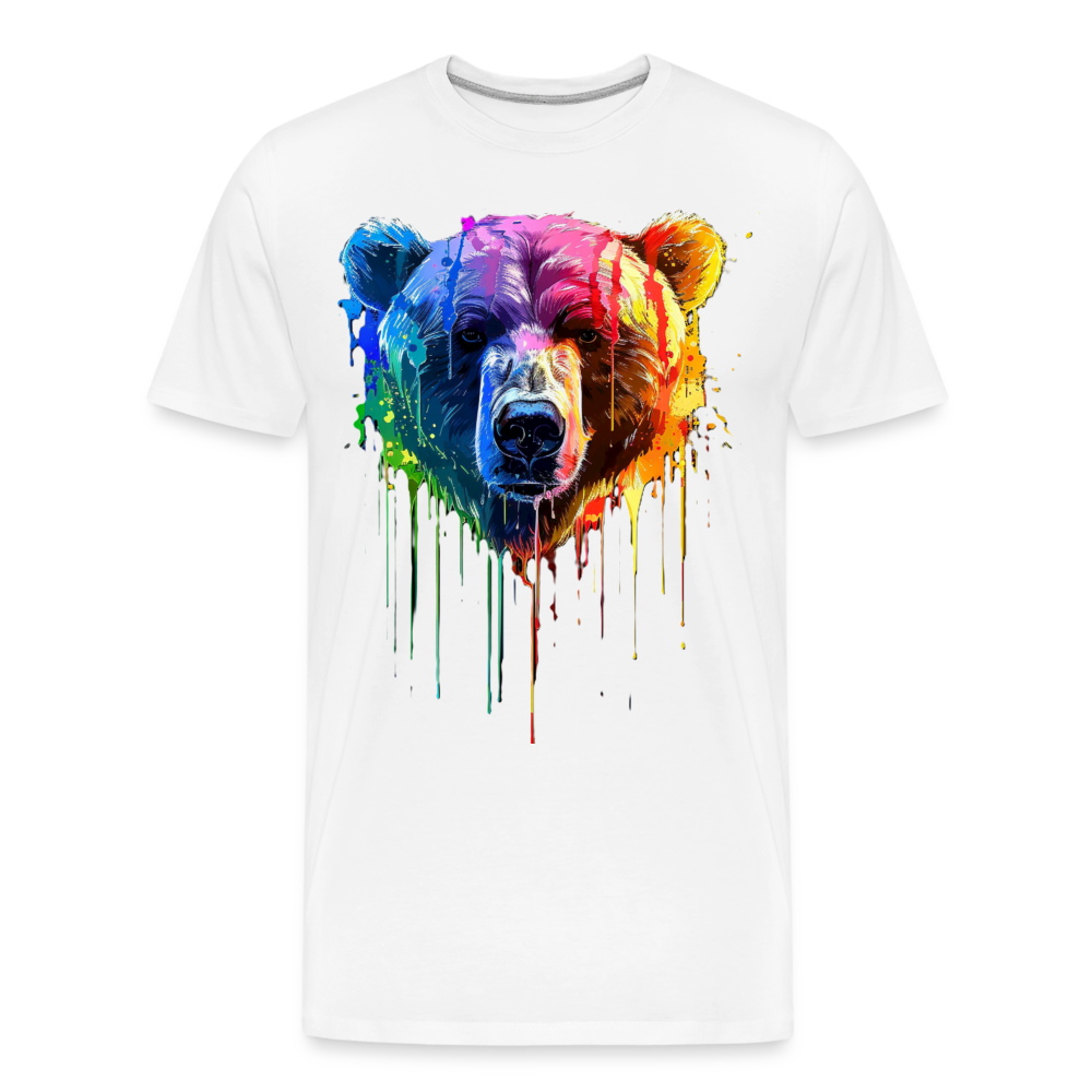 Grizzly Grafitti - Männer Premium Bio T-Shirt - Weiß