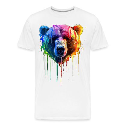 Grizzly Grafitti - Männer Premium Bio T-Shirt - Weiß