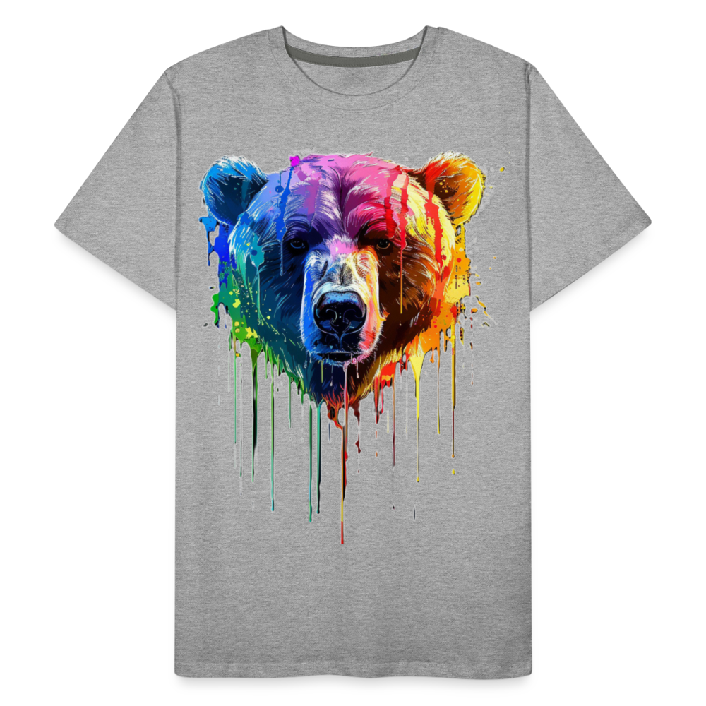 Grizzly Grafitti - Männer Premium Bio T-Shirt - Grau meliert