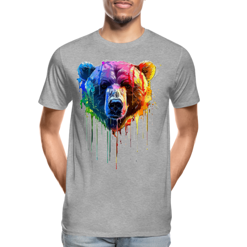 Grizzly Grafitti - Männer Premium Bio T-Shirt - Grau meliert