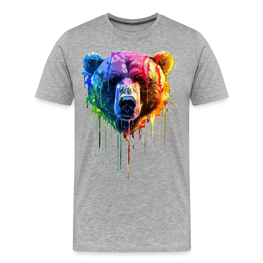 Grizzly Grafitti - Männer Premium Bio T-Shirt - Grau meliert