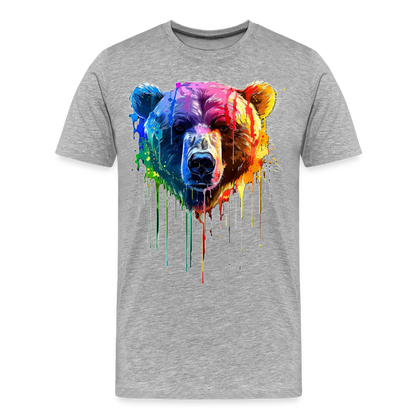 Grizzly Grafitti - Männer Premium Bio T-Shirt - Grau meliert