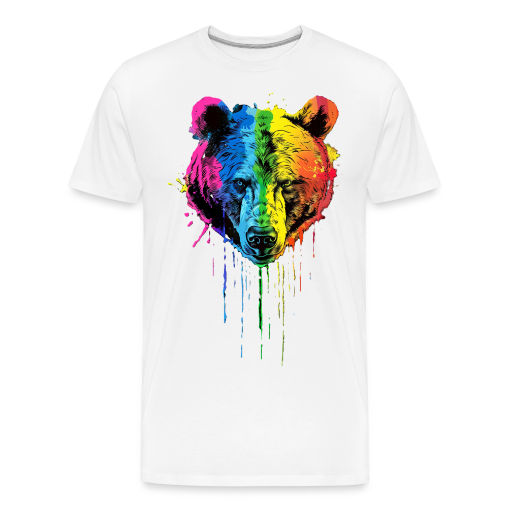 Grizzly Grafitti - Männer Premium Bio T-Shirt - Weiß