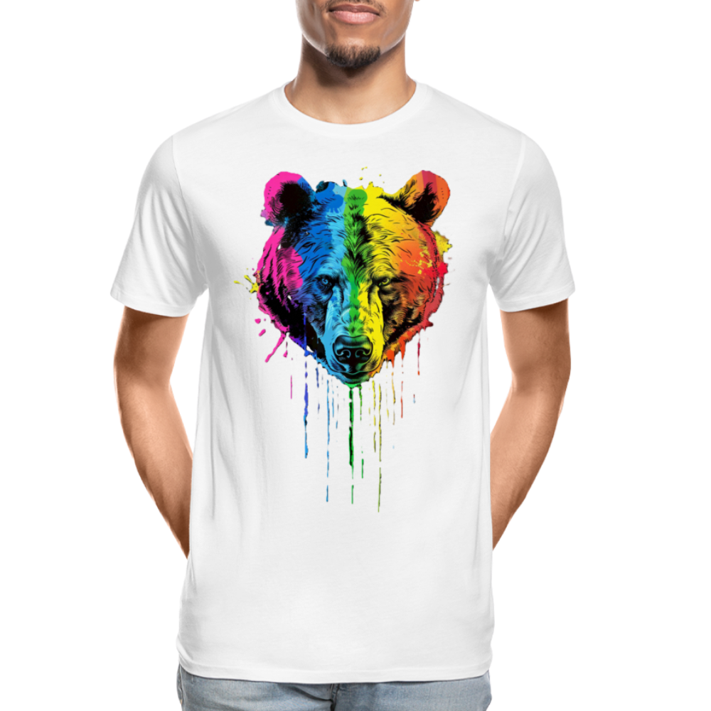 Grizzly Grafitti - Männer Premium Bio T-Shirt - Weiß