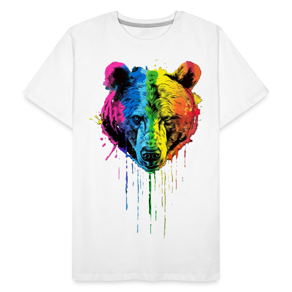 Grizzly Grafitti - Männer Premium Bio T-Shirt - Weiß