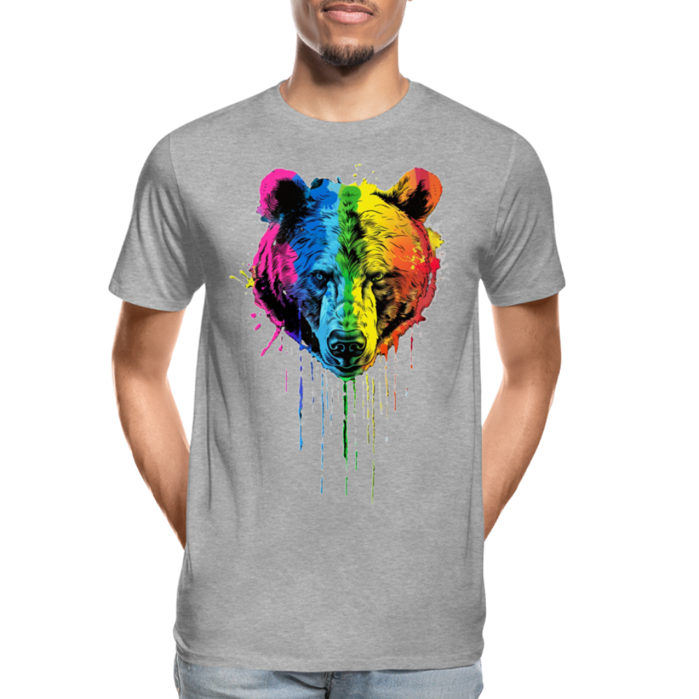 Grizzly Grafitti - Männer Premium Bio T-Shirt - Grau meliert