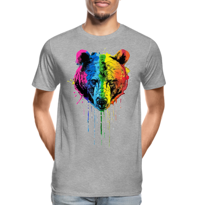 Grizzly Grafitti - Männer Premium Bio T-Shirt - Grau meliert