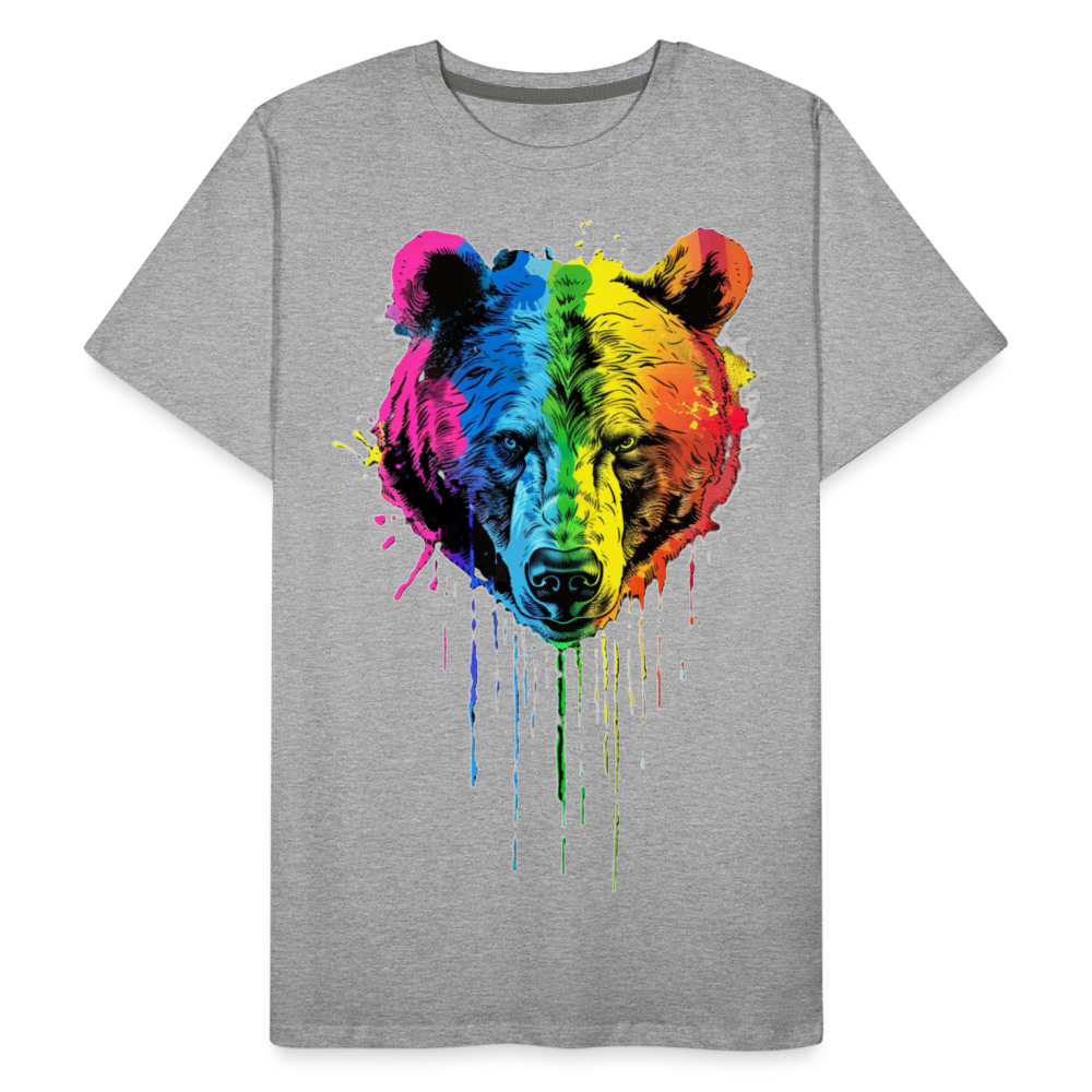 Grizzly Grafitti - Männer Premium Bio T-Shirt - Grau meliert