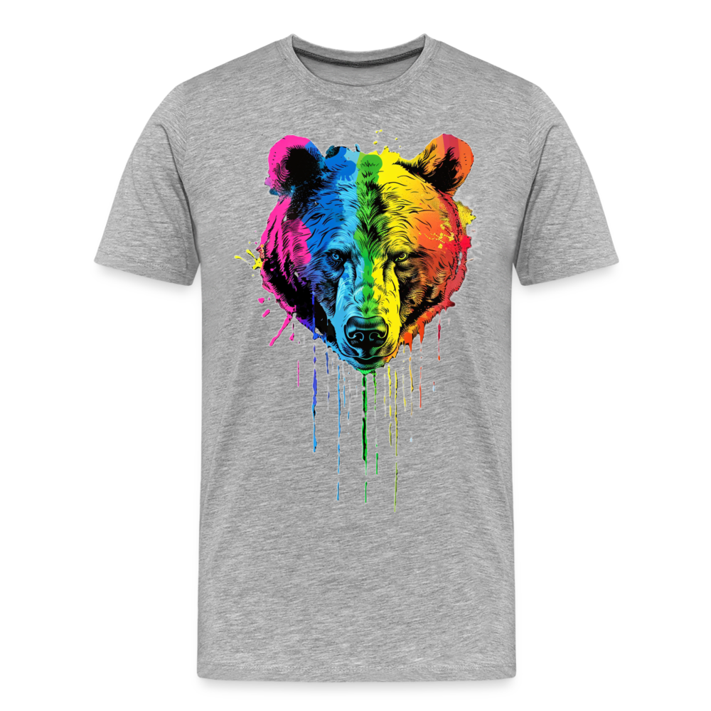 Grizzly Grafitti - Männer Premium Bio T-Shirt - Grau meliert